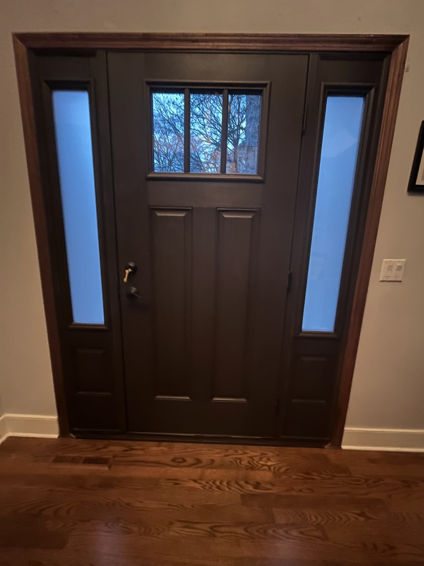 Entry door interior finish