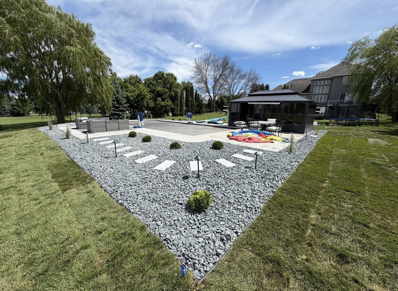 Stone patio retreat