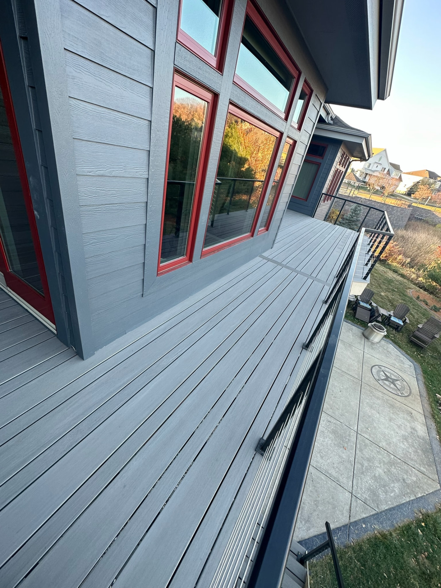 Grey deck with cable railing