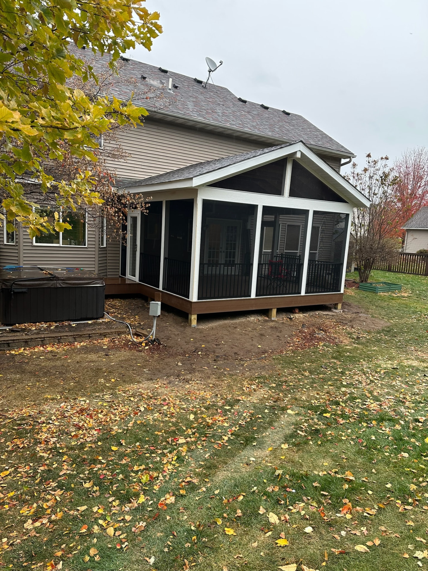 Gable screen porch addition