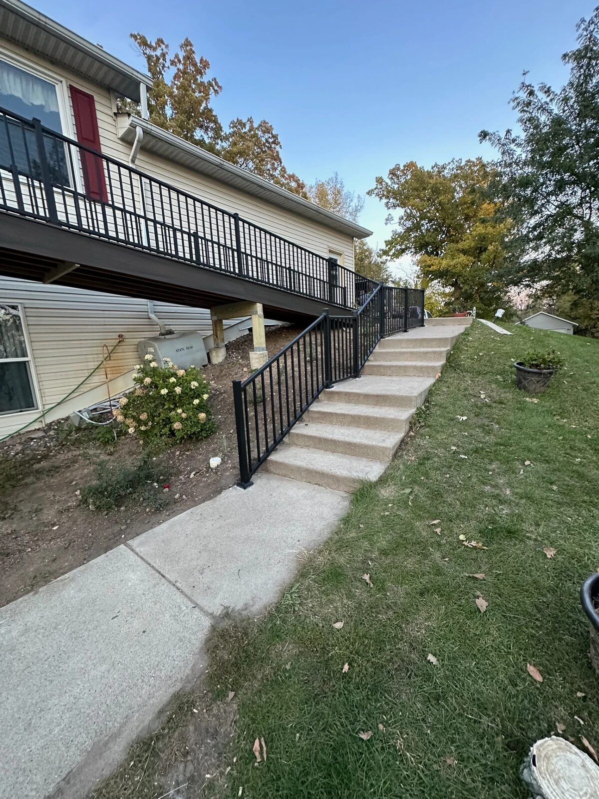 Elevated deck with stair access
