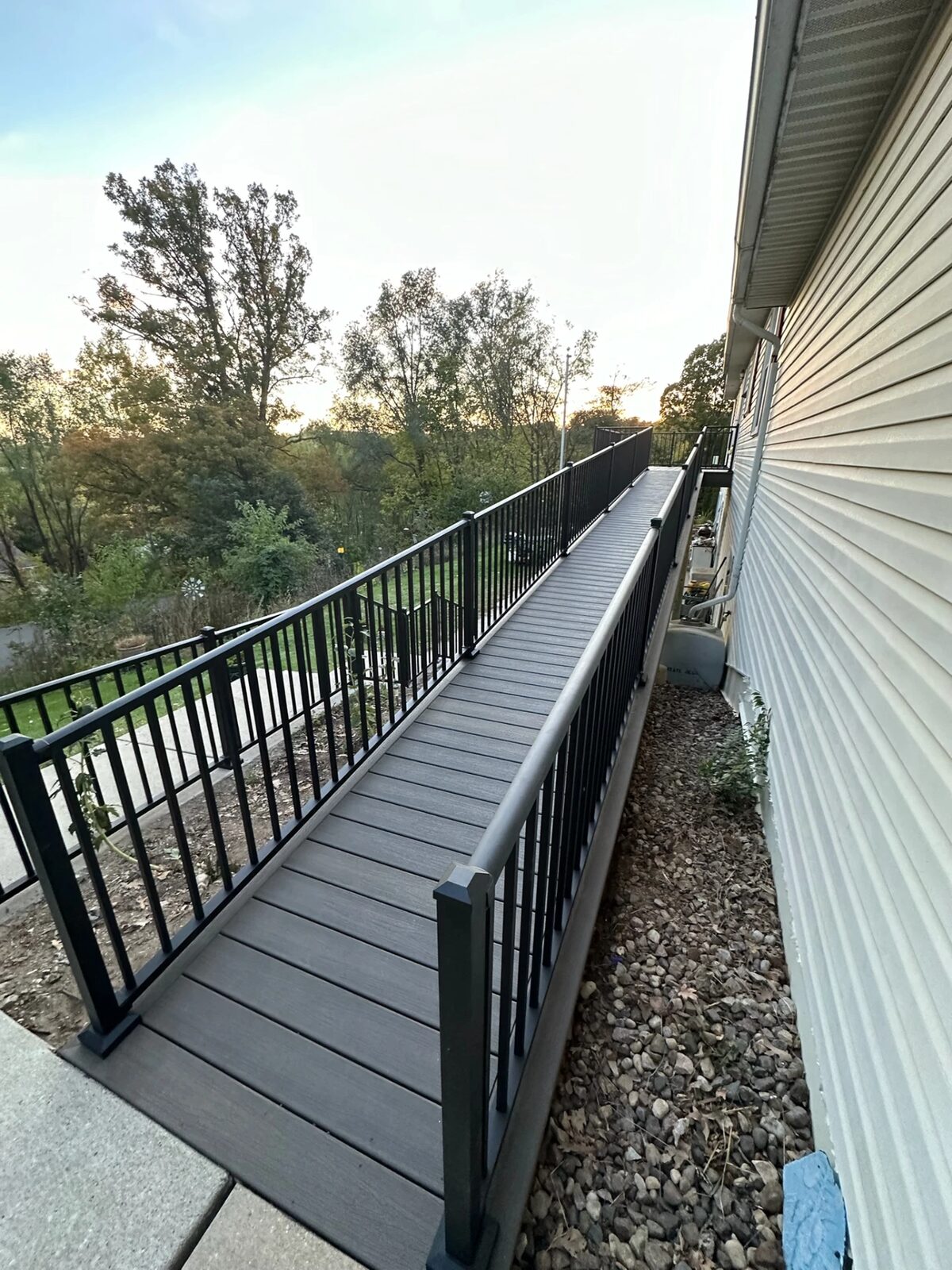 Elevated composite walkway