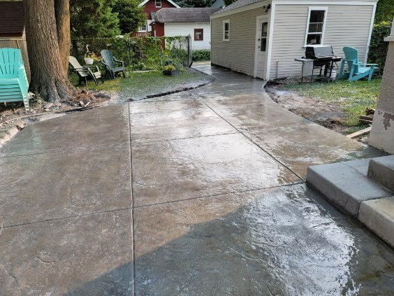 Stamped concrete patio
