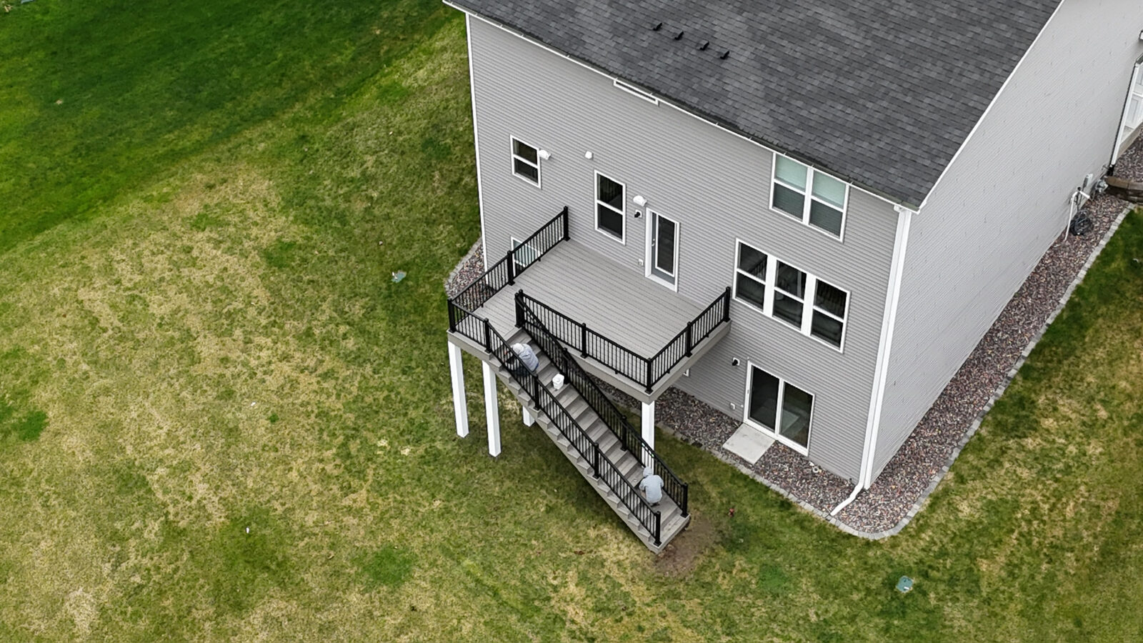 Raised deck build in progress